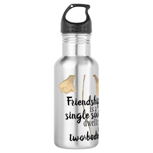 Friendship Quote Flowers Waterfles (Voorkant)