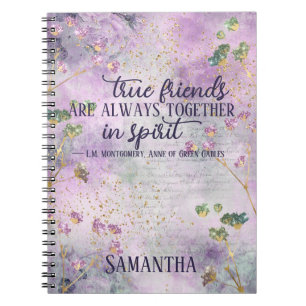 Friendship Quote Glam Chic Floral Friend Gift Name Notitieboek