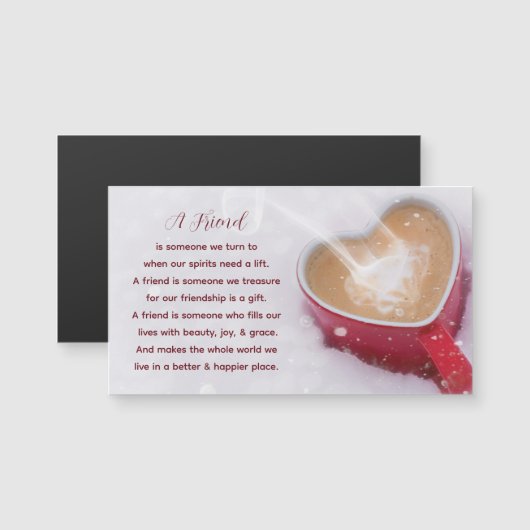 Friendship Quote Red Heart Mok sneeuwmagneet (Voorkant / Achterkant)