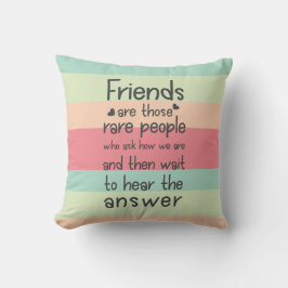 Friendship Quote Stripes Pastel Cute Friends zelde Kussen