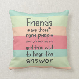 Friendship Quote Stripes Pastel Cute Friends zelde Kussen