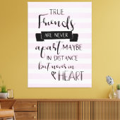 Friendship Quote typografie Nooit roze Canvas Afdruk (Insitu (Woonkamer))