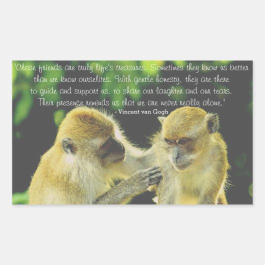 Friendship Quote van Vincent van Gogh Rechthoekige Sticker (Voorkant)