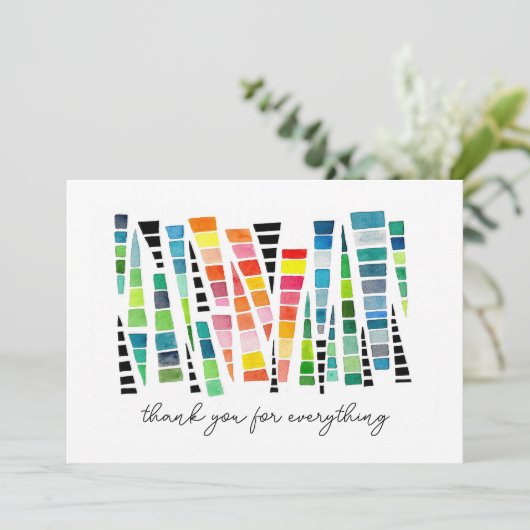Friendship Rainbow Waterverf Shards Bedankkaart (Staand voorkant)