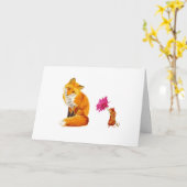 Friendship Red Fox en Mouse Wenskaart Kaart (Gele Bloem)