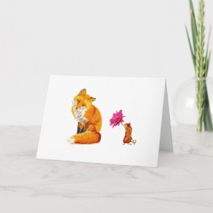 Friendship Red Fox en Mouse Wenskaart Kaart