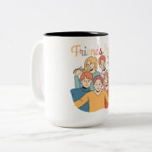 Friendship Squad Graphic Tweekleurige Koffiemok (Voorkant links)