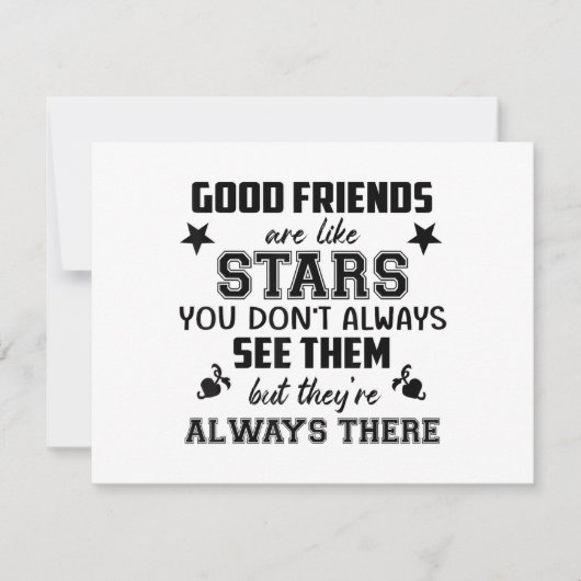 Friendship T-Shirt Quote Good Friend Like Star (Voorkant)