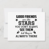 Friendship T-Shirt Quote Good Friend Like Star (Achterkant)
