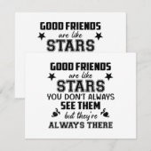 Friendship T-Shirt Quote Good Friend Like Star (Voorkant / Achterkant)
