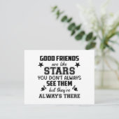 Friendship T-Shirt Quote Good Friend Like Star Feestdagenkaart (Staand voorkant)
