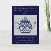 FRIENDSHIP TEA Cross Stitch Style Design Kaart (Voorkant)