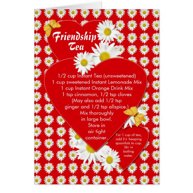 Friendship Tea Recipe Note Card (Voorkant)