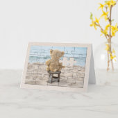 Friendship Teddy Bear Puzzle Kaart (Gele Bloem)