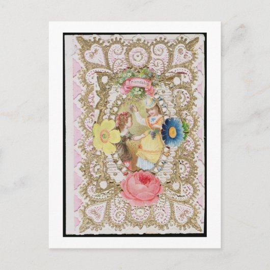 Friendship, Valentijn card, c.1870 (kleurenlitho o Feestdagenkaart (Voorkant)