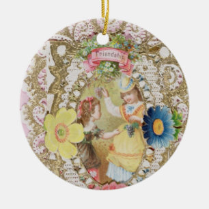 Friendship, Valentijn card, c.1870 (kleurenlitho o Keramisch Ornament
