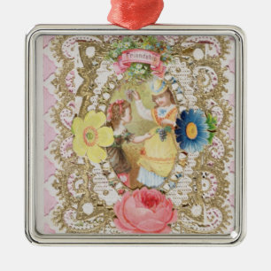 Friendship, Valentijn card, c.1870 (kleurenlitho o Metalen Ornament