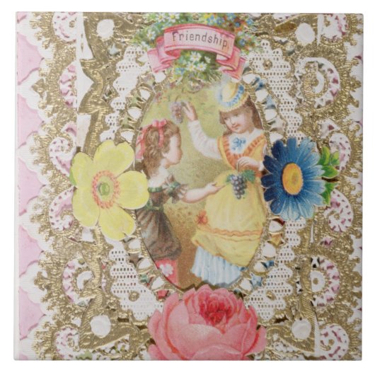 Friendship, Valentijn card, c.1870 (kleurenlitho o Tegeltje (Voorkant)