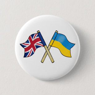 Friendship Verenigd Koninkrijk en Oekraïne Ronde Button 5,7 Cm