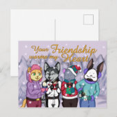 Friendship Warms the Heart Briefkaart (Voorkant / Achterkant)