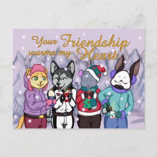 Friendship Warms the Heart Briefkaart (Voorkant)