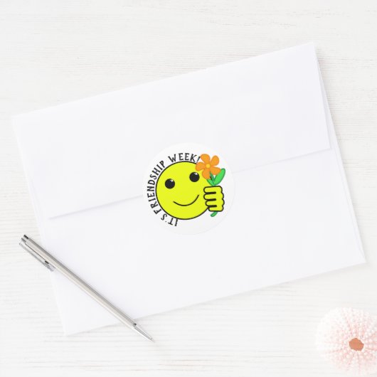 Friendship Week Ronde Sticker (Envelop)
