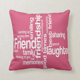 Friendship Word Art Square Pillow Kussen