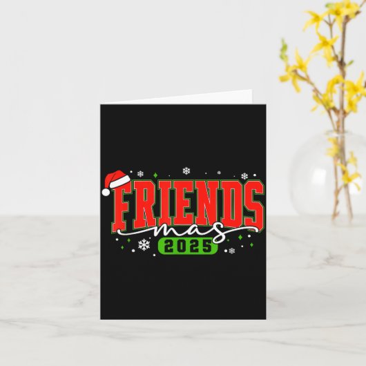 Friendsmas 2025 Friends Santa Hat Merry Christmas  Kaart (Gele Bloem)