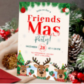Friendsmas Christmas Holiday Party Cute Reindeer Kaart