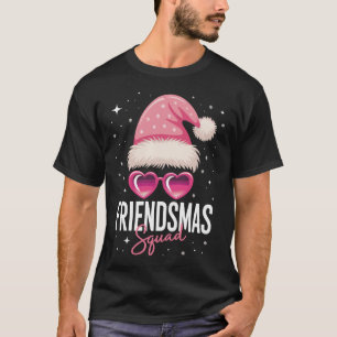 Friendsmas-club Kerst Roze Kerstmannenhoed Hartjes T-shirt