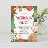 Friendsmas Feest Digitale Uitnodiging, Kerstmis Kaart (Staand voorkant)