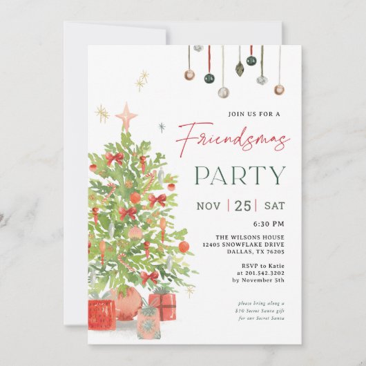 Friendsmas Feest Kerstboom Vakantie Feest Kaart (Voorkant)