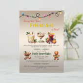 Friendsmas Feest Uitnodiging – Leuk & Feestelijk (Staand voorkant)