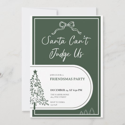 Friendsmas-feestuitnodiging Kerstfeest Uitnodiging (Voorkant)