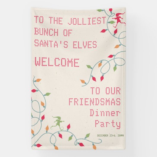 Friendsmas Jolliest Bunch Kerstvakantie feest Spandoek (Verticaal)