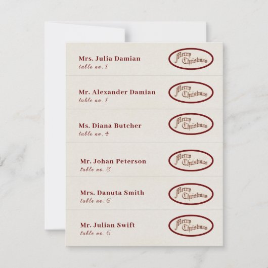 Friendsmas Jolliest Christmas Dinner Place Cards Kaart (Voorkant)