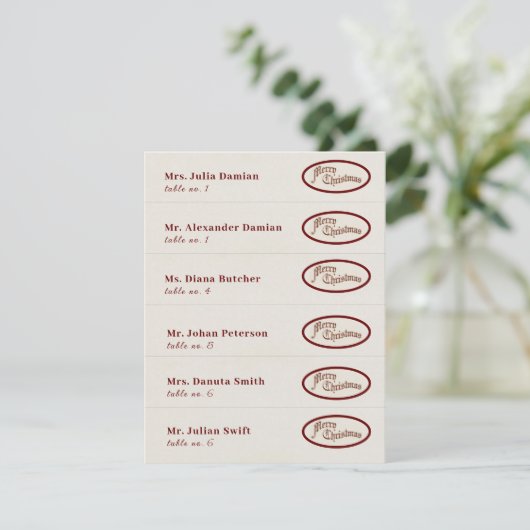 Friendsmas Jolliest Christmas Dinner Place Cards Kaart (Staand voorkant)