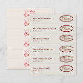 Friendsmas Jolliest Christmas Dinner Place Cards Kaart (Voorkant / Achterkant)