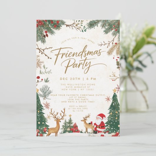 Friendsmas kerstfeest kaart (Staand voorkant)