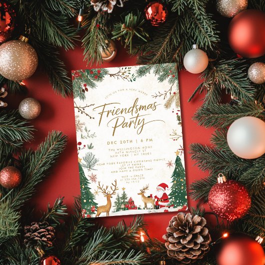 Friendsmas Kerstvakantie Feest Kaart