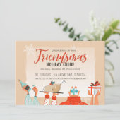 Friendsmas Kerstvakantie Feest Uitnodiging (Staand voorkant)