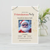 Friendsmas Party Invitation • Funny Christmas  Kaart (Staand voorkant)