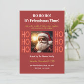 Friendsmas Party Invitation • Retro Christmas Kaart (Staand voorkant)