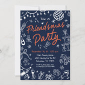 Friendsmas Party Uitnodiging, Hand getrokken Uitno Kaart (Voorkant)