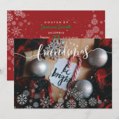 Friendsmas Snowflakes Foto Uitnodigen Kaart (Voorkant / Achterkant)