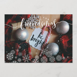 Friendsmas Snowflakes Foto Uitnodigen Kaart