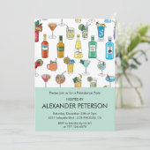 Friendsmas uitnodigingen Cocktail Modern (Staand voorkant)