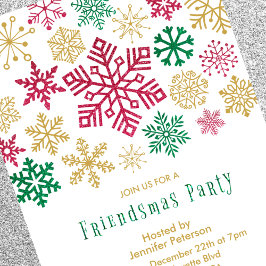 Friendsmas uitnodigingen Party Chic Sneeuwvlokken
