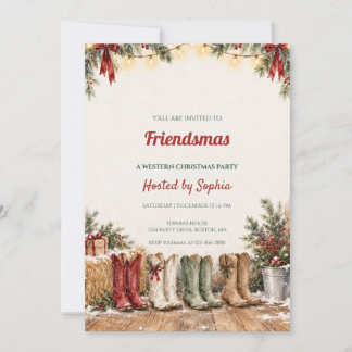 Friendsmas Westerse Kerstfeest Uitnodiging