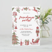  Friendsmas Whimsical Doodle Christmas Party Kaart (Staand voorkant)